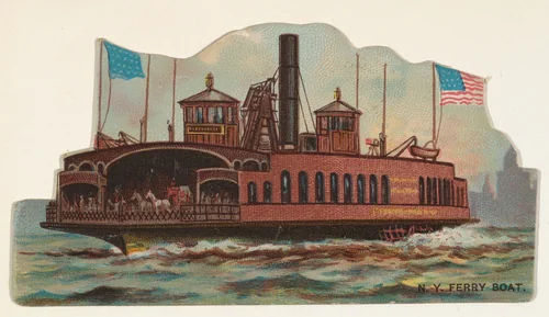 New York Ferry Boat, from the Types of Vessels series (N139) issued by Duke Sons & Co. to promote Honest Long Cut Tobacco by W. Duke, Sons & Co., print, 1889