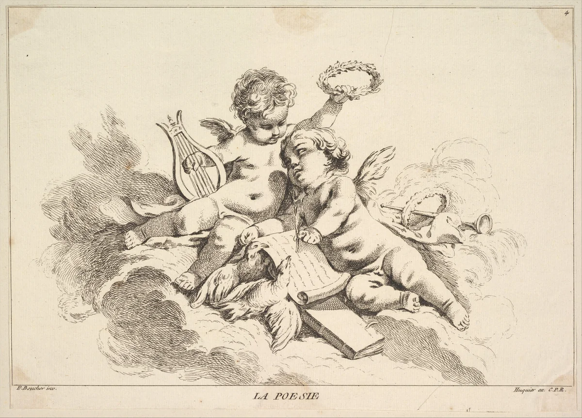 Poetry by Louis Félix de La Rue, print, 1731-1765