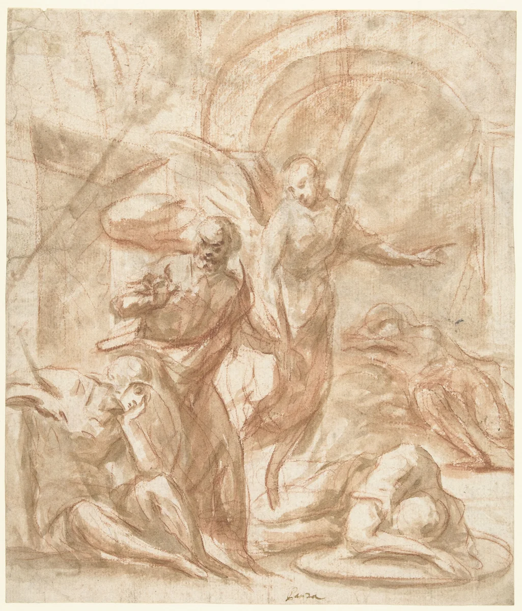 De bevrijding van Petrus uit de gevangenis by Federico Panza, drawing, 1653-1703