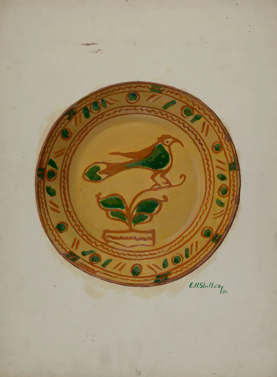 Pa. German Plate by Eugene Shellady, index of american design, 1936