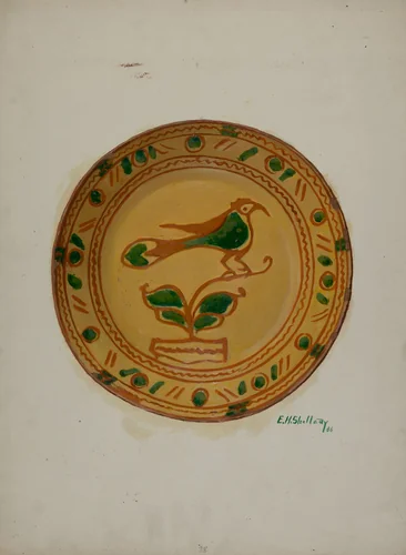 Pa. German Plate by Eugene Shellady, index of american design, 1936