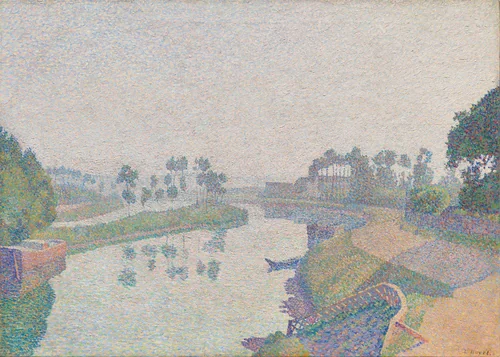 Banks of the Oise at Dawn by Louis Hayet, painting, 1887-1888