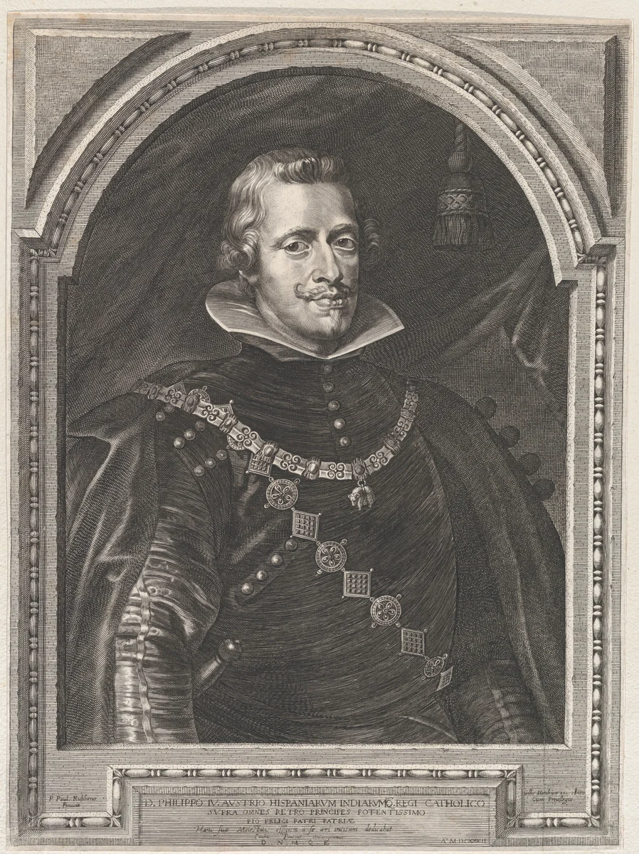 Portrait of Philip IV by Paulus Pontius, print, 1630