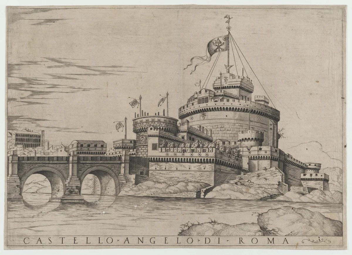 Castello San Angelo by anonymous, print, 1530-1580