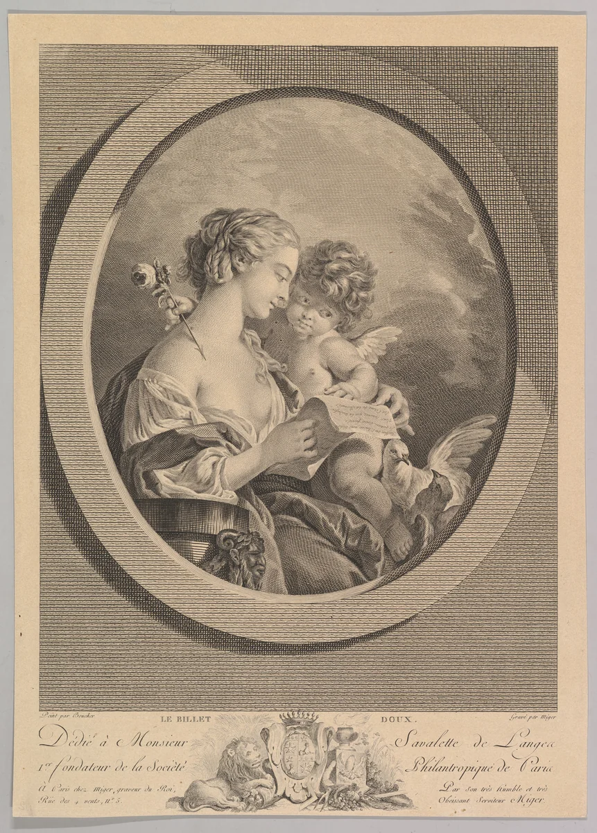 A Love Letter by Simon Charles Miger, print, 1736-1820