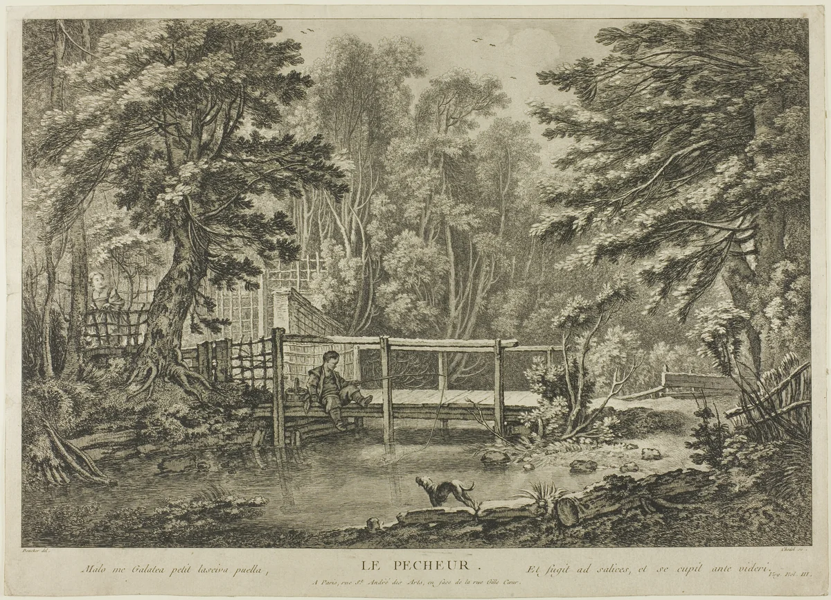 The Fisherman by Pierre Quentin Chedel, print, 1725-1762