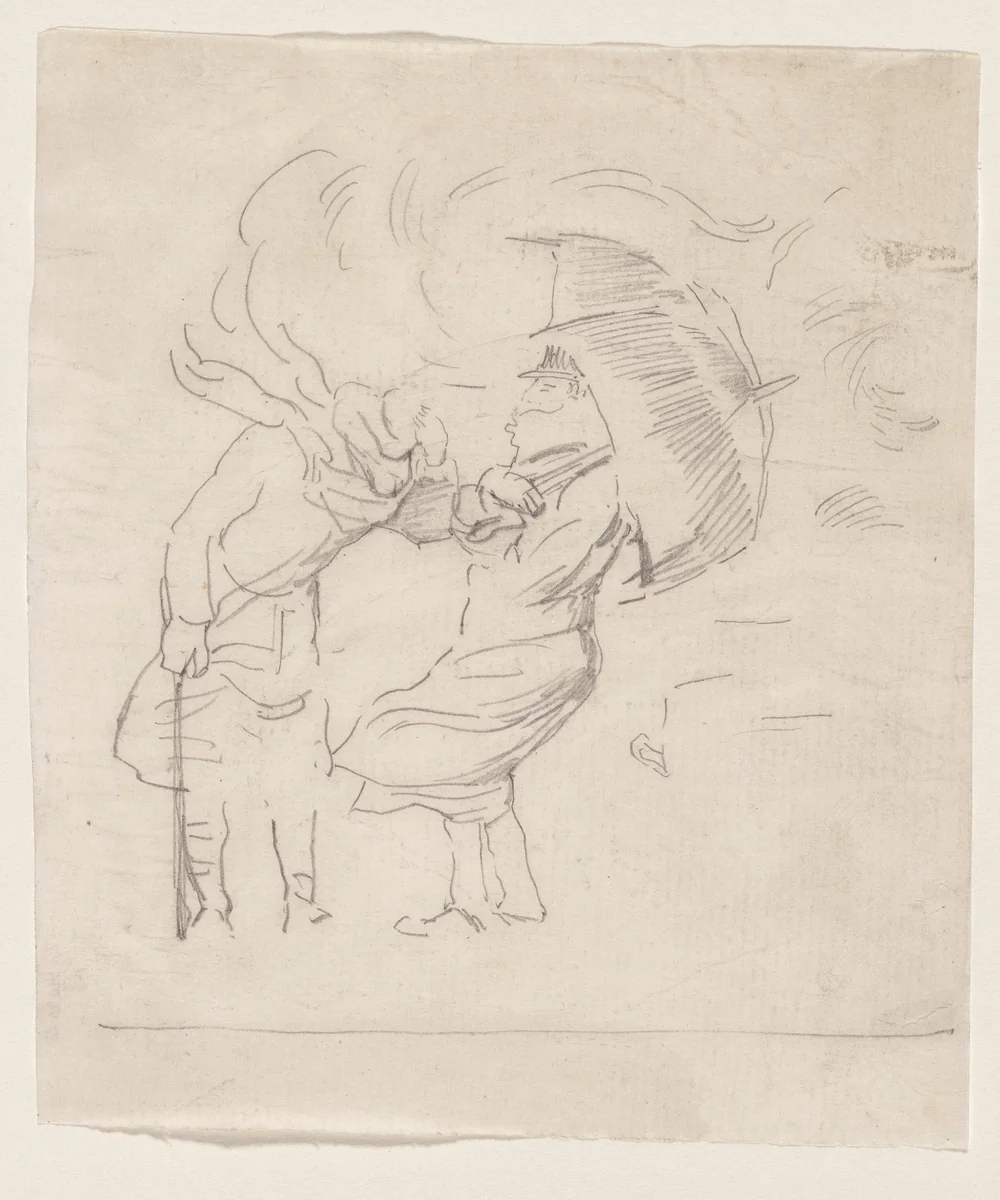 Preliminary Sketch for "The Passage" (La Traversee) by Félix-Hilaire Buhot, drawing, 1847-1898