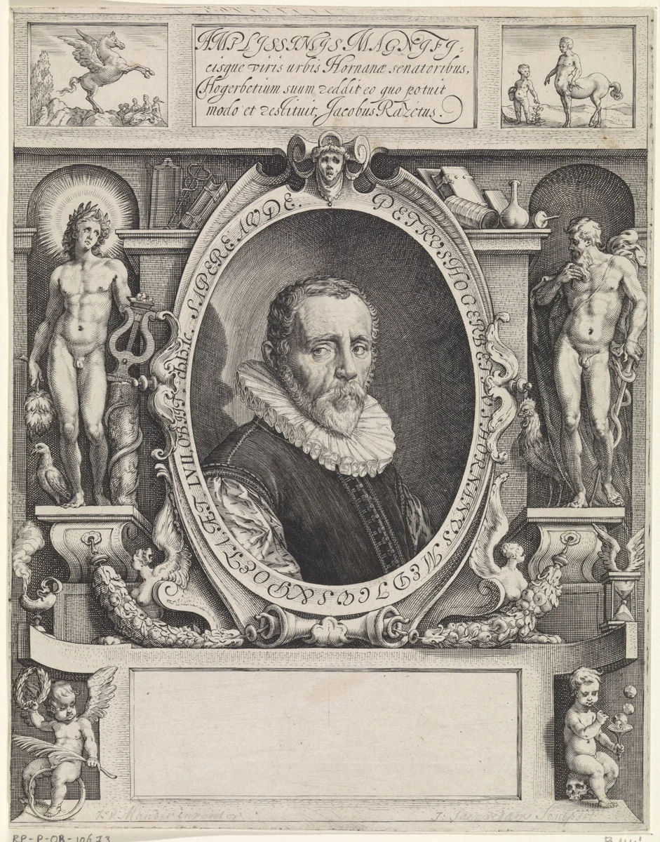 Portret van Petrus Hogerbeets by Jan Saenredam, print, 1599