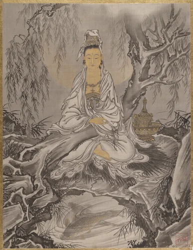White-Robed Kannon by Kawanabe Kyōsai (河鍋暁斎), painting, 1877-1897