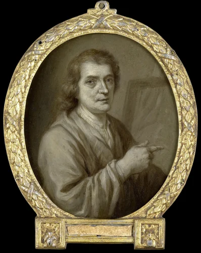 Portrait of Joost van Geel, Painter and Poet in Rotterdam by Jan Maurits Quinkhard, painting, 1732-1771