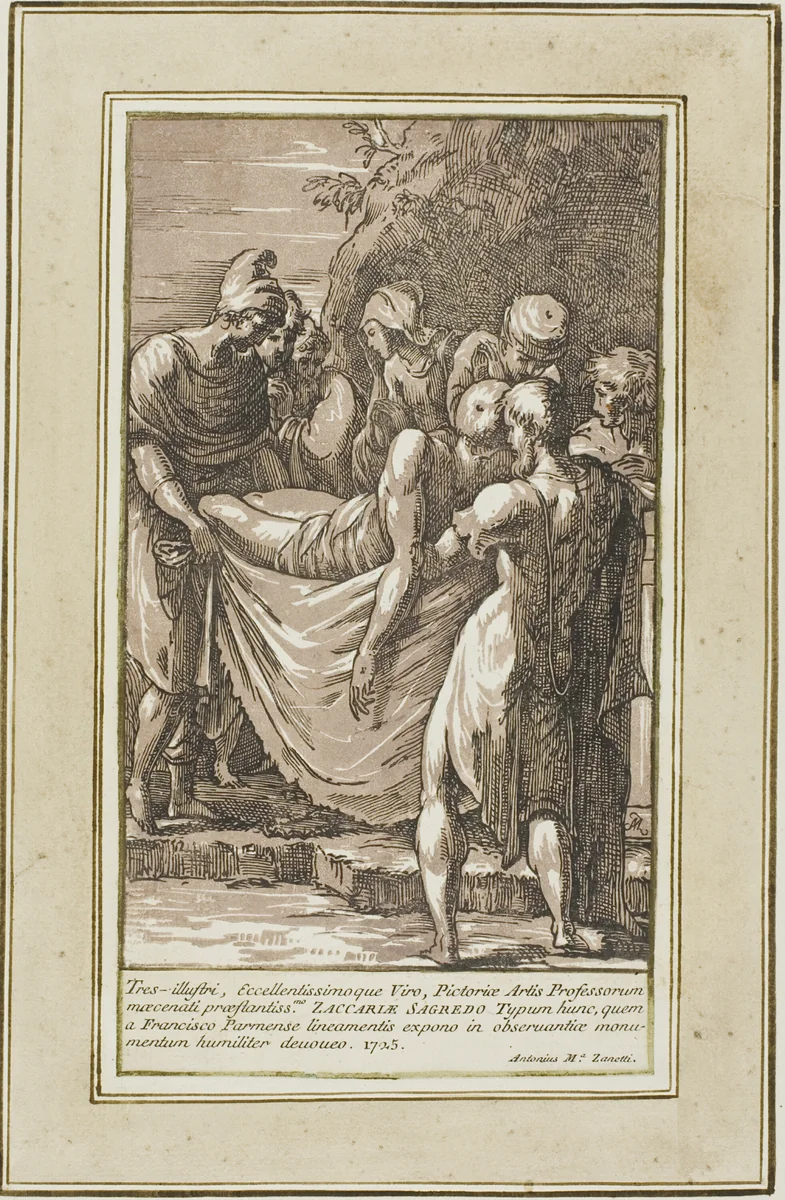 The Entombment by Conte Anton Maria Zanetti, print, 1725