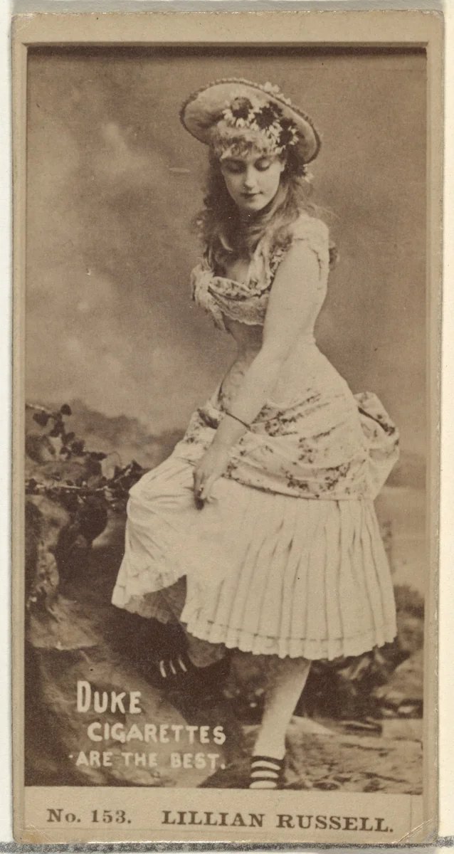 Card Number 153, Lillian Russell, from the Actors and Actresses series (N145-6) issued by Duke Sons & Co. to promote Duke Cigarettes by W. Duke, Sons & Co., photograph, 1880-1889