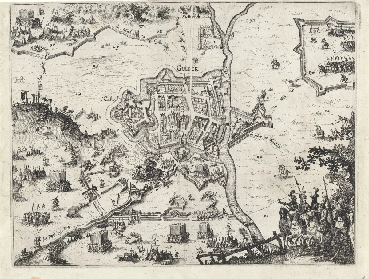 Beleg van Gulik, 1610 by anonymous, print, 1610