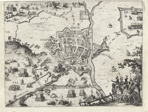 Beleg van Gulik, 1610 by anonymous, print, 1610