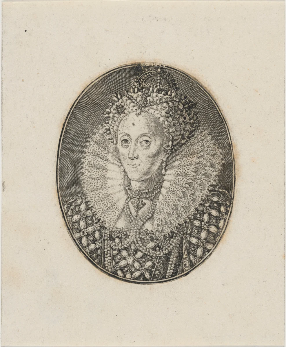 Elizabeth, Queen of England by Simon van de Passe, print, 1595-1647