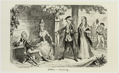 April - Fooling from George Cruikshank's Steel Etchings to The Comic Almanacks: 1835-1853 by George Cruikshank, print, 1839
