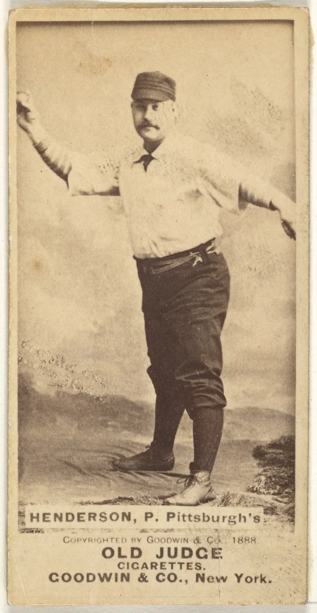 James "Hardie" Harding Henderson, Pitcher, Pittsburgh, from the Old Judge series (N172) for Old Judge Cigarettes by Goodwin & Company, photograph, 1888