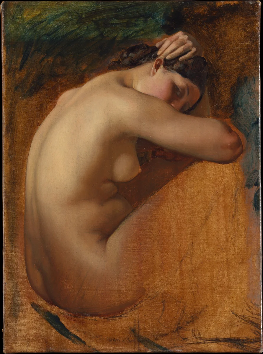 Study of a Female Nude by Henri Lehmann, painting, 1840