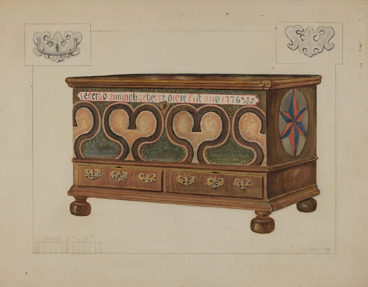 Pa. German Chest by Edgar L. Pearce, index of american design, 1936