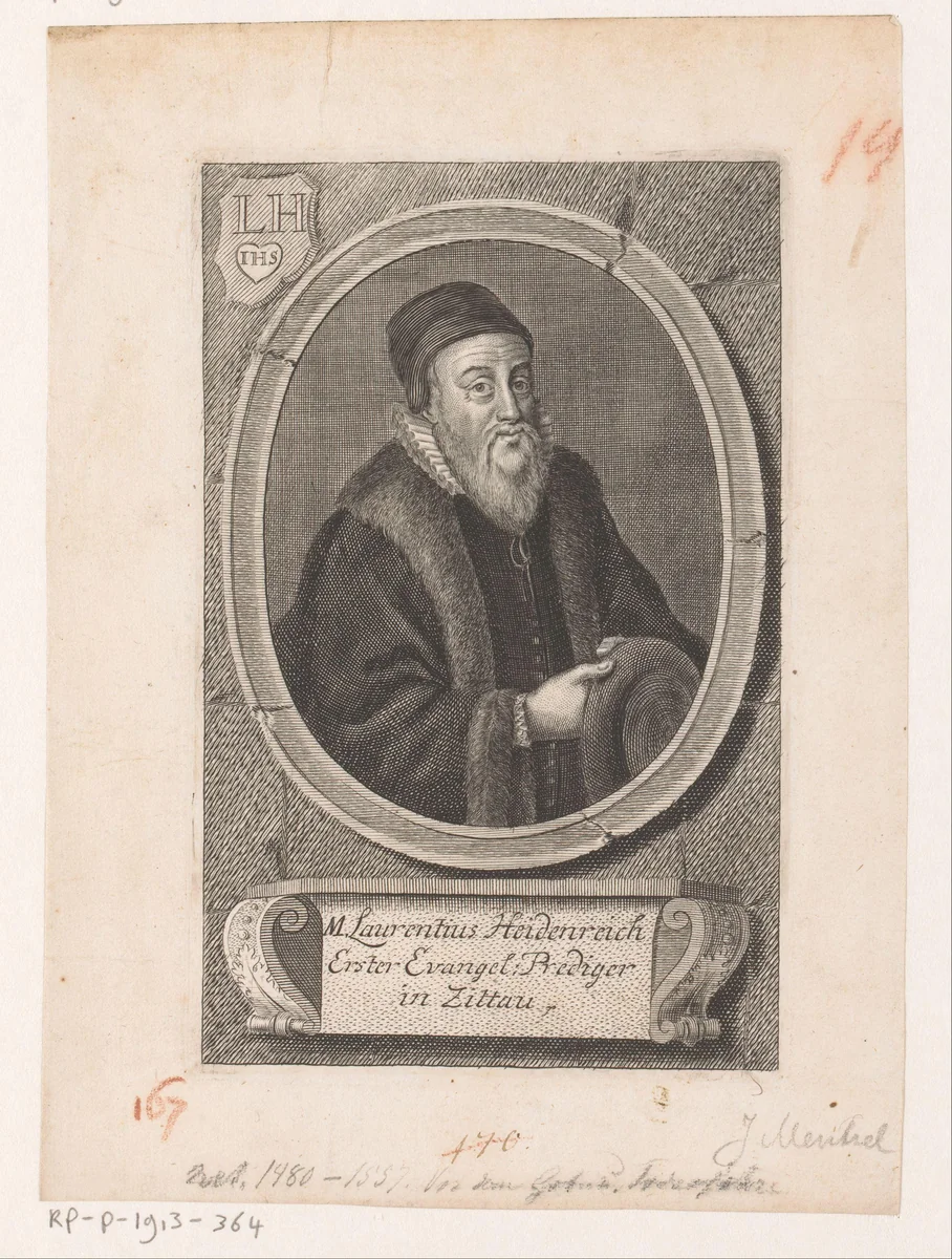 Portret Lorenz Heidenreich by anonymous, print, 1700-1799