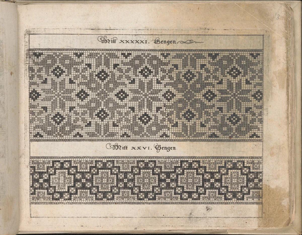 Schön Neues Modelbuch (Page 13 recto) by Johann Sibmacher, book, 1597