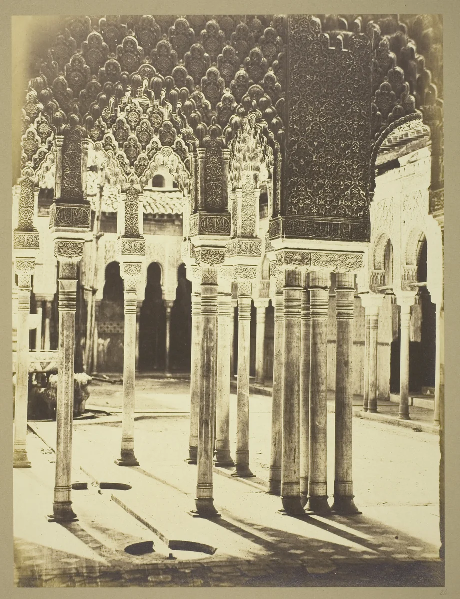 Entrance Court of the Lions, Alhambra by Charles Clifford, photograph, 1855-1865