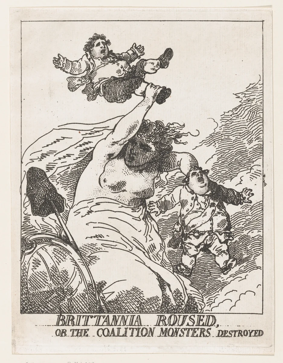 Britannia Roused, or the Coalition Monsters Destroyed by Thomas Rowlandson, print, 1784