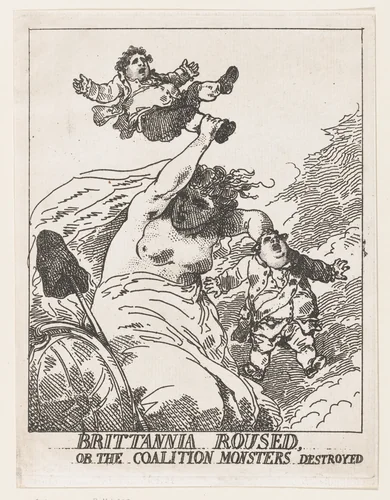 Britannia Roused, or the Coalition Monsters Destroyed by Thomas Rowlandson, print, 1784