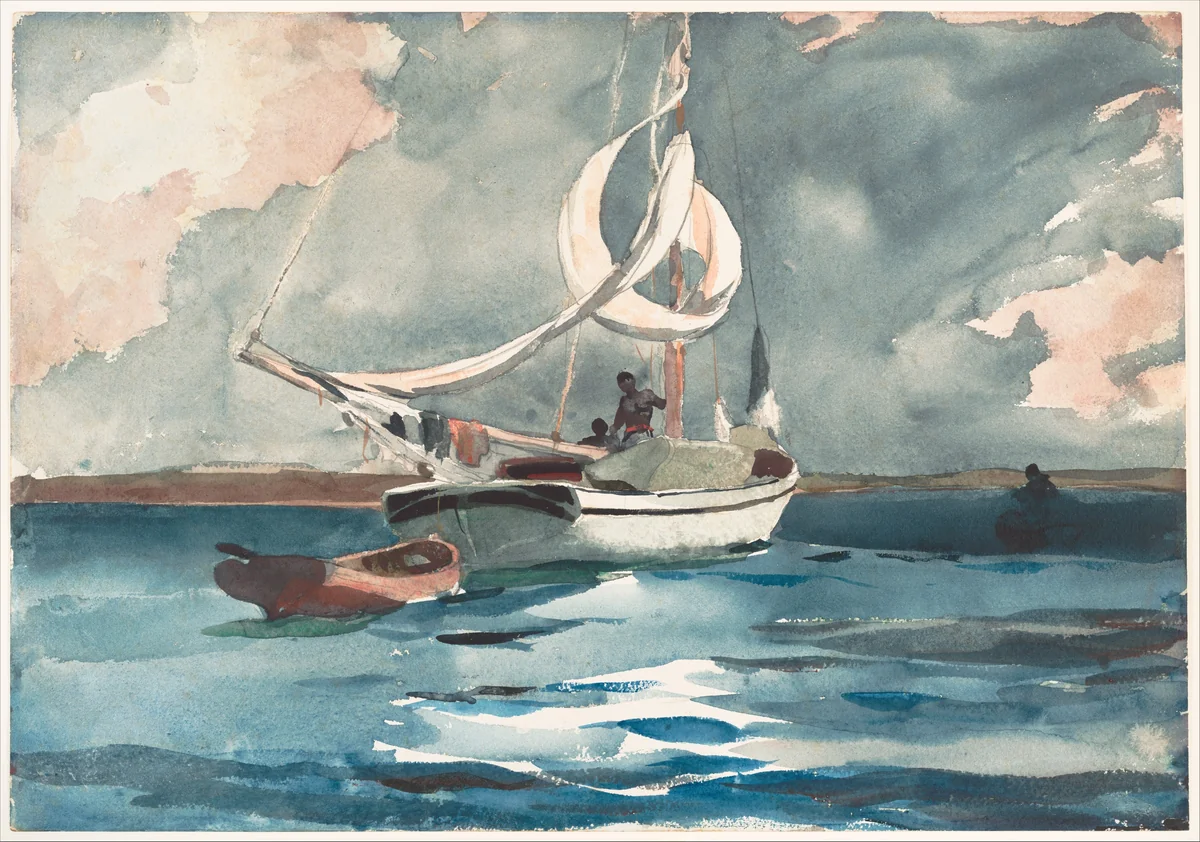 Sloop, Nassau by Winslow Homer, artwork, 1899