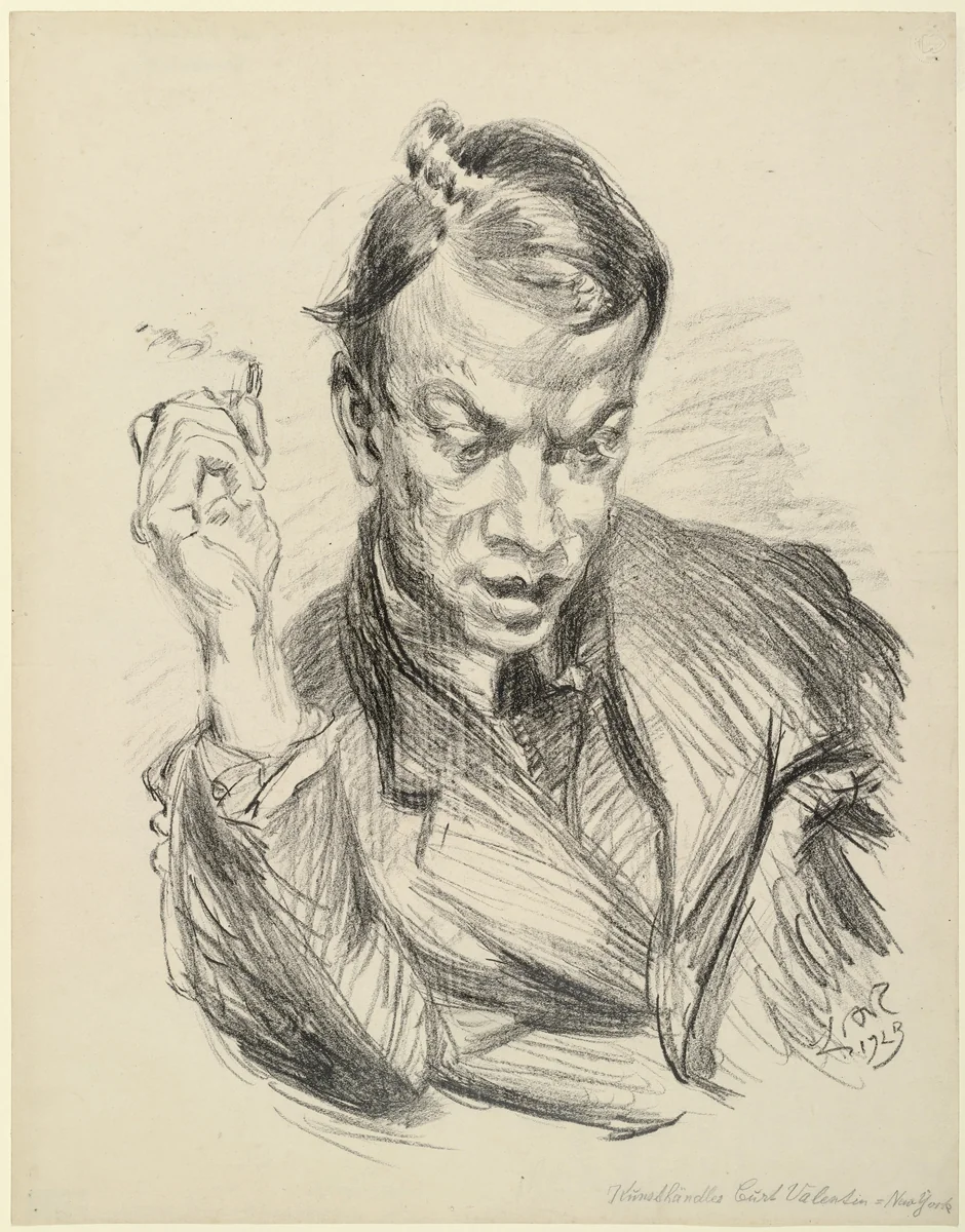 Curt Valentin by Ludwig Meidner, drawing, 1923