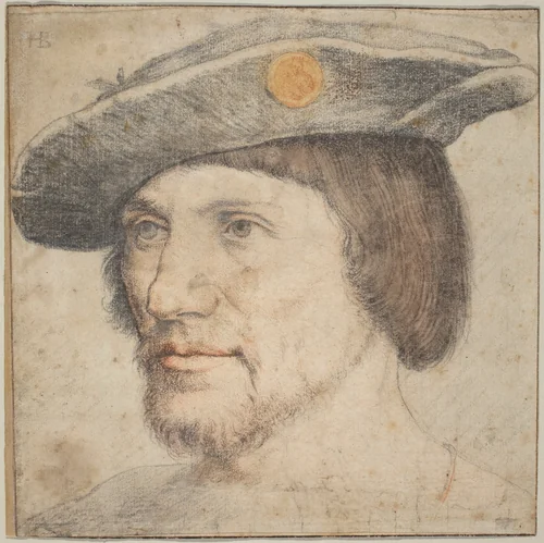 Portrait of a Man Wearing a Hat with a Medallion by German 16th Century, drawing, 1520-1540