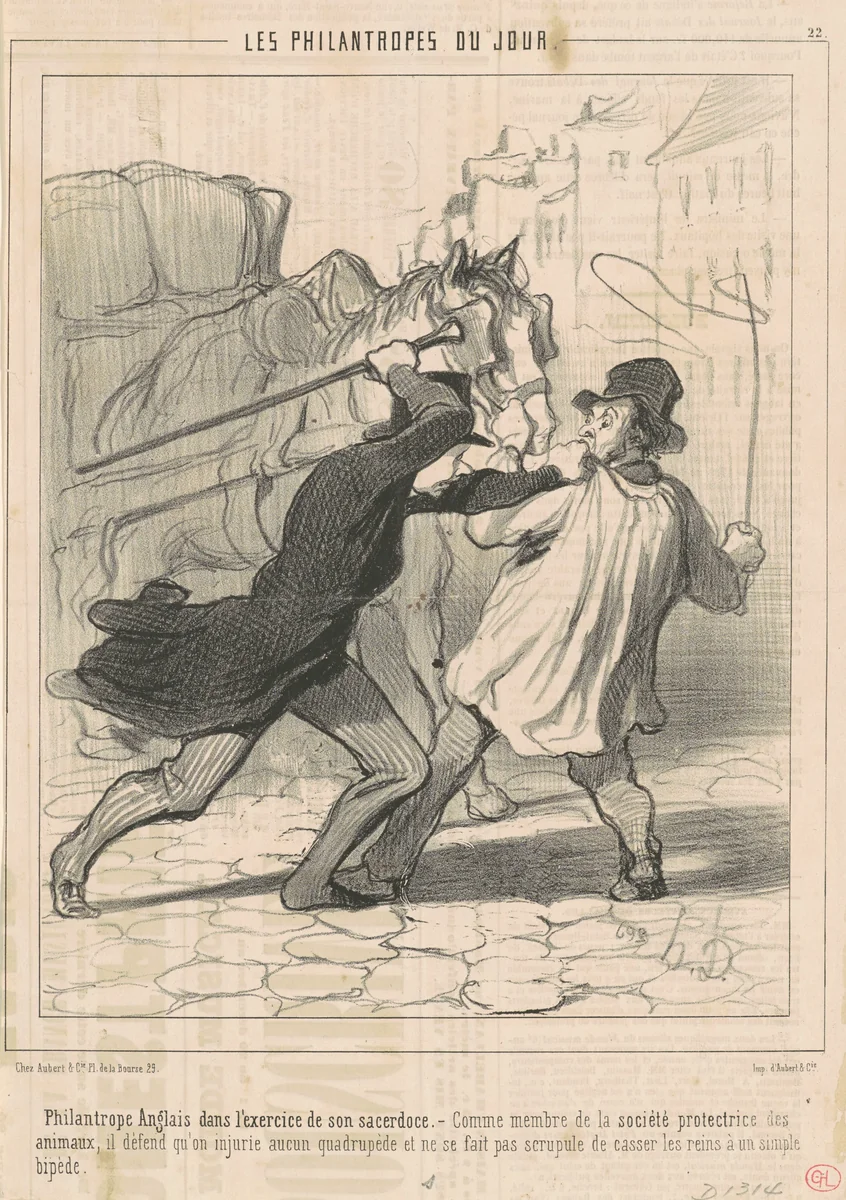 Philantrope anglais dans l'exercice ... by Honoré Daumier, print, 1844