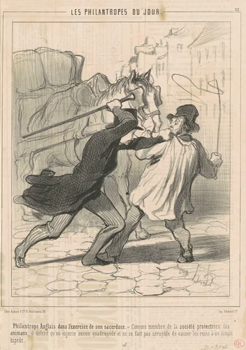 Philantrope anglais dans l'exercice ... by Honoré Daumier, print, 1844