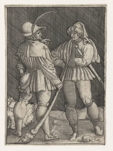Twee struikrovers by Unknown, print, 1520-1562