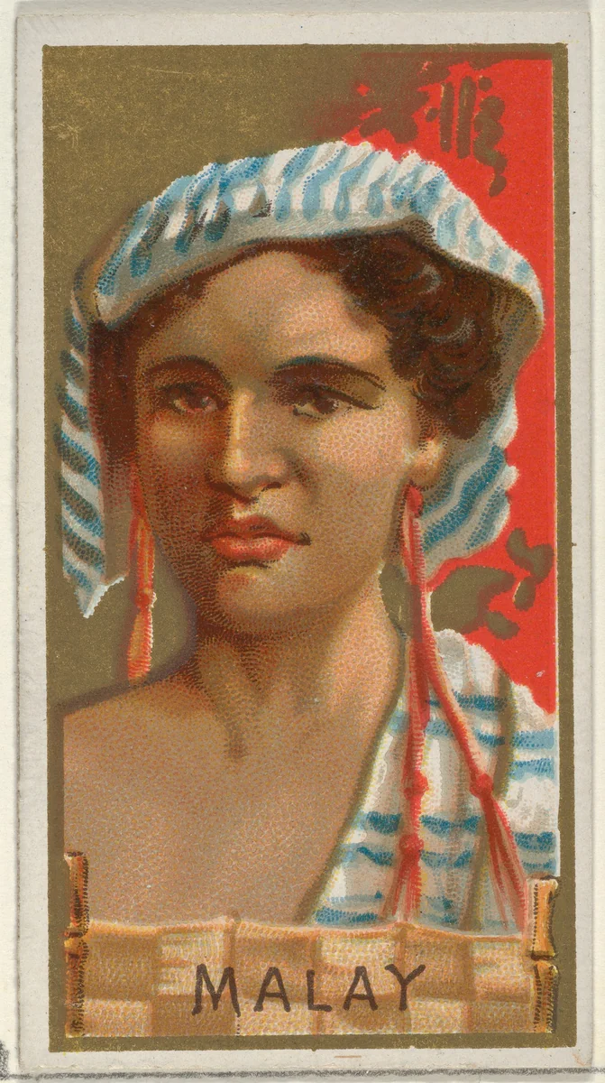 Malay, from the Types of All Nations series (N24) for Allen & Ginter Cigarettes by Allen & Ginter, print, 1889