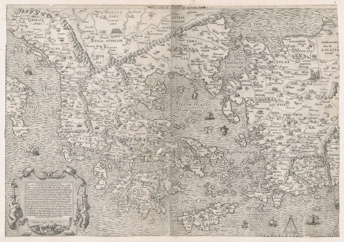 Map of Greece, from "Speculum Romanae Magnificentiae" by Sebastiano di Re, print, 1557-1563