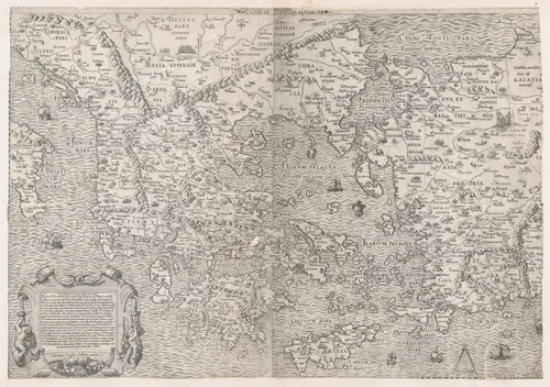 Map of Greece, from "Speculum Romanae Magnificentiae" by Sebastiano di Re, print, 1557-1563
