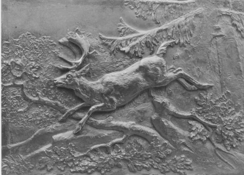 Virginia stag by Antoine-Louis Barye, metalwork, 1831