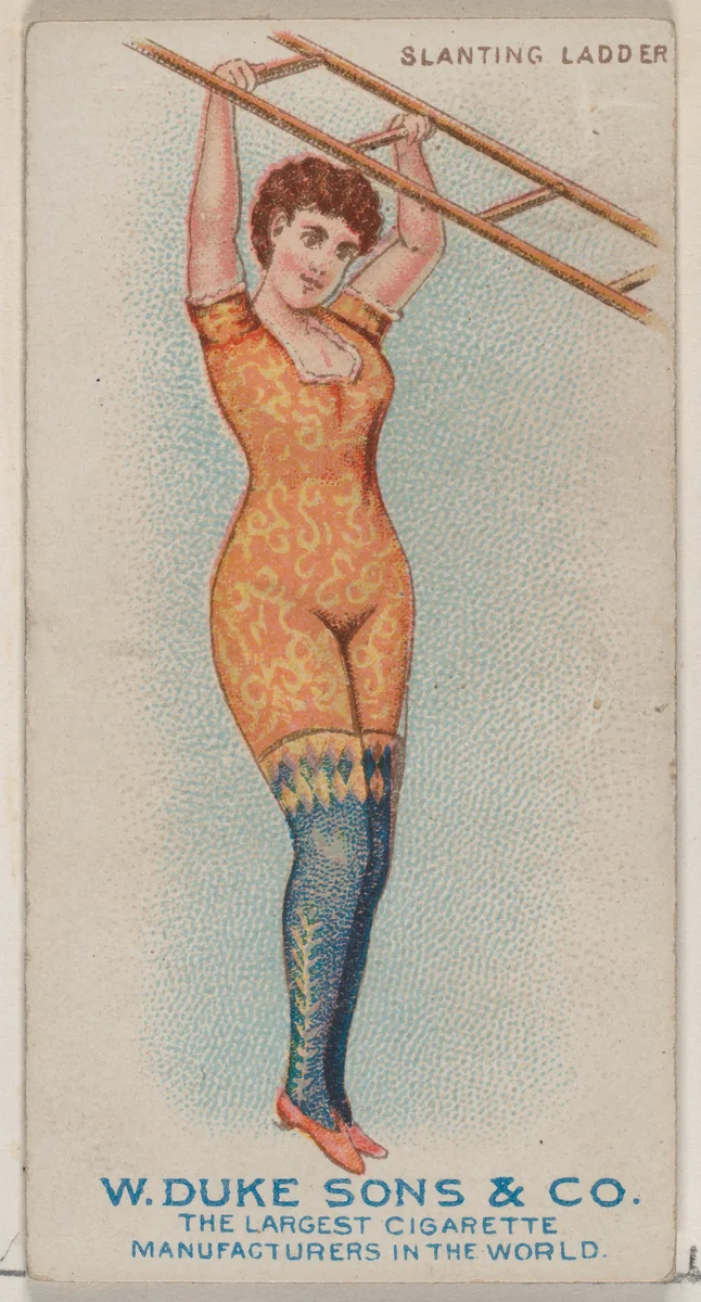 Slanting Ladder, from the Gymnastic Exercises series (N77) for Duke brand cigarettes by W. Duke, Sons & Co., print, 1887