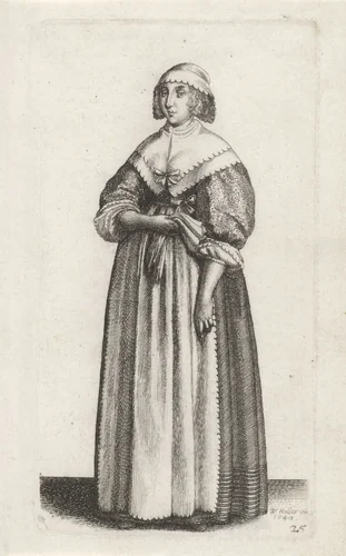 Ornatus Muliebris Anglicanus (De kleding van Engelse vrouwen) by Wenceslaus Hollar, print, 1640