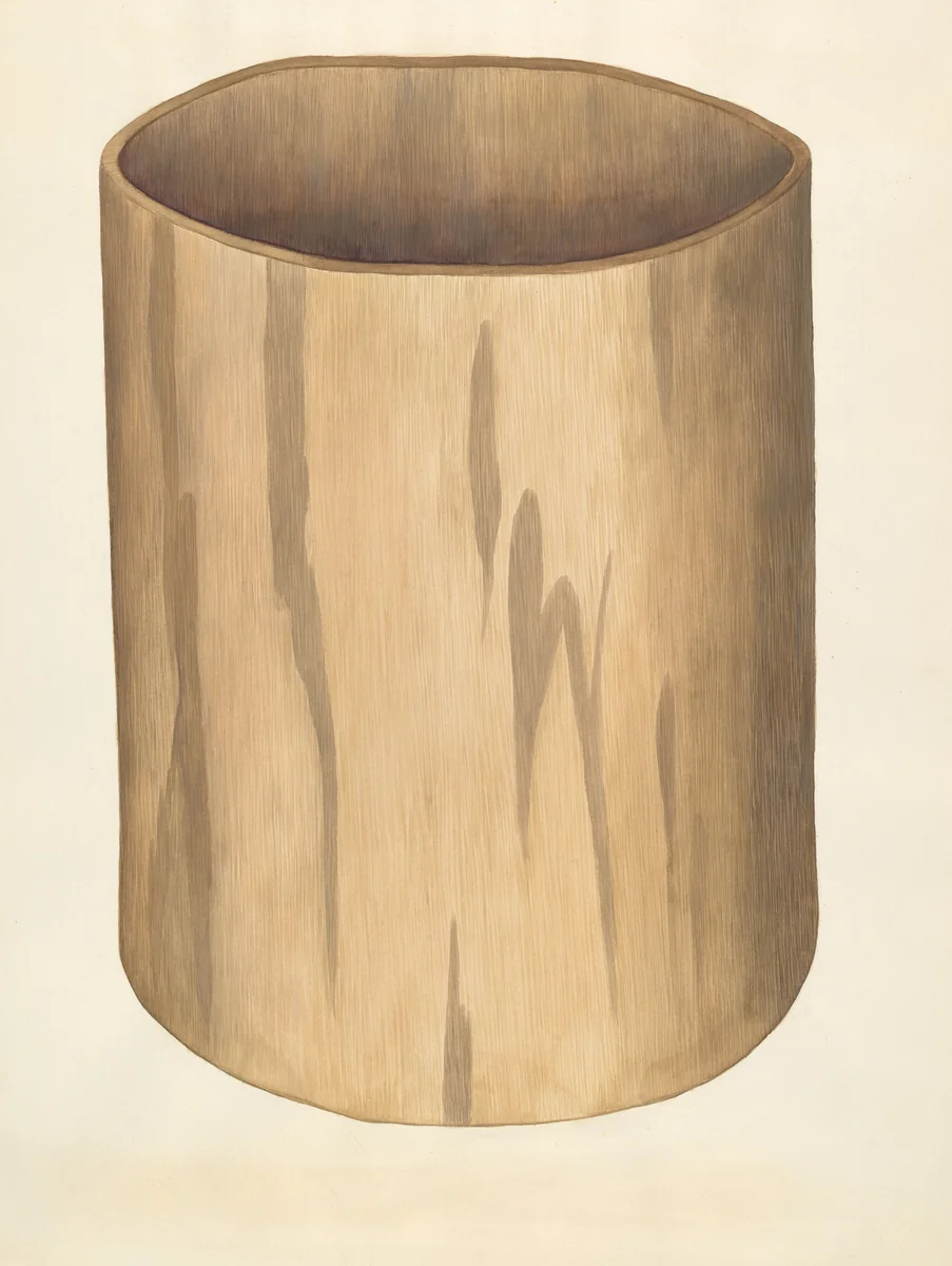 Flour Barrel by Wilbur M Rice, index of american design, 1938