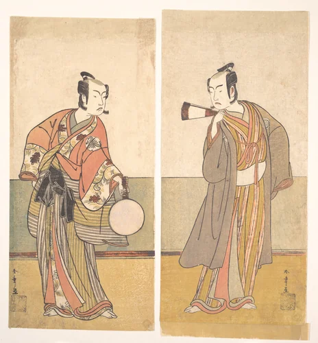 The Actors the Fourth Matsumoto Koshiro and the Arashi Sangoro by Katsukawa Shunshô (勝川春章), print, 1776
