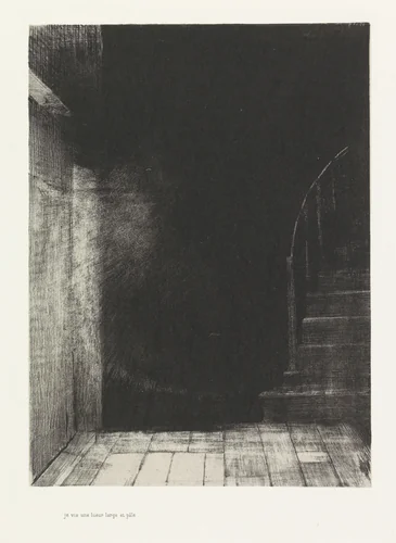 Je vis une lueur large et pâle by Odilon Redon, print, 1896