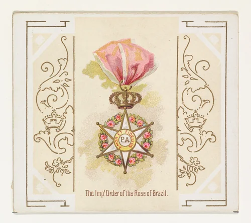 The Imperial Order of the Rose of Brazil, from the World's Decorations series (N44) for Allen & Ginter Cigarettes by Allen & Ginter, print, 1890