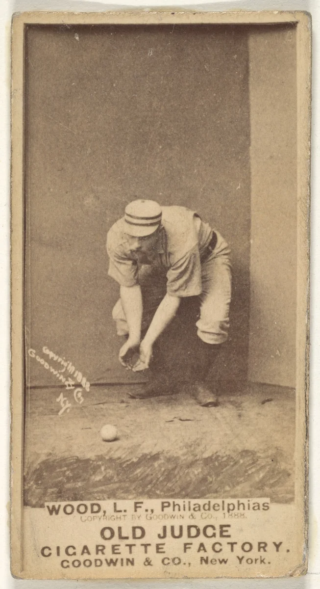George A. Wood, Left Field, Philadelphia, from the Old Judge series (N172) for Old Judge Cigarettes by Goodwin & Company, photograph, 1888