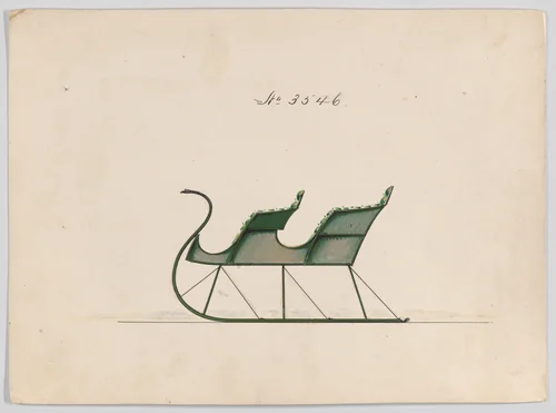 Design for 2 Seat Sleigh, no. 3546 by Brewster & Co., drawing, 1879