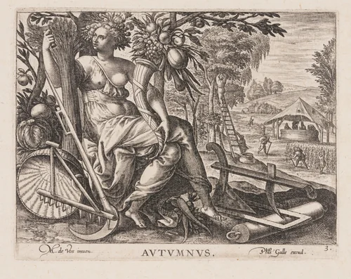 Autumnus, from Four Seasons by Philip Galle
Maerten de Vos, print, 1584-1594
