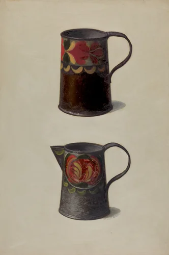 Tin Cup and Pitcher by Max Soltmann, index of american design, 1937