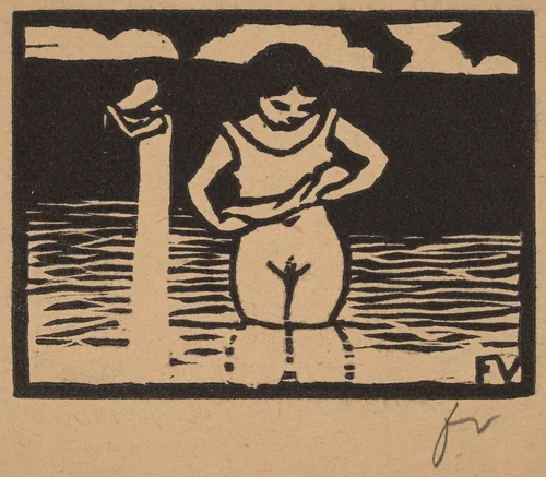Girl Lifting Her Chemise (Fillette enlevant sa chemise) by Félix Vallotton, print, 1893