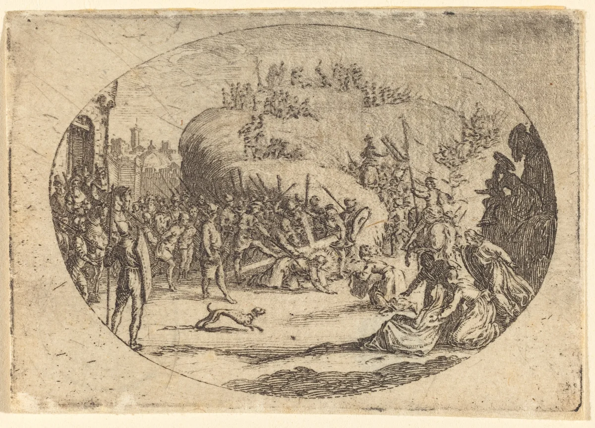 The Small Carrying of the Cross by Jacques Callot, print, 1624-1625